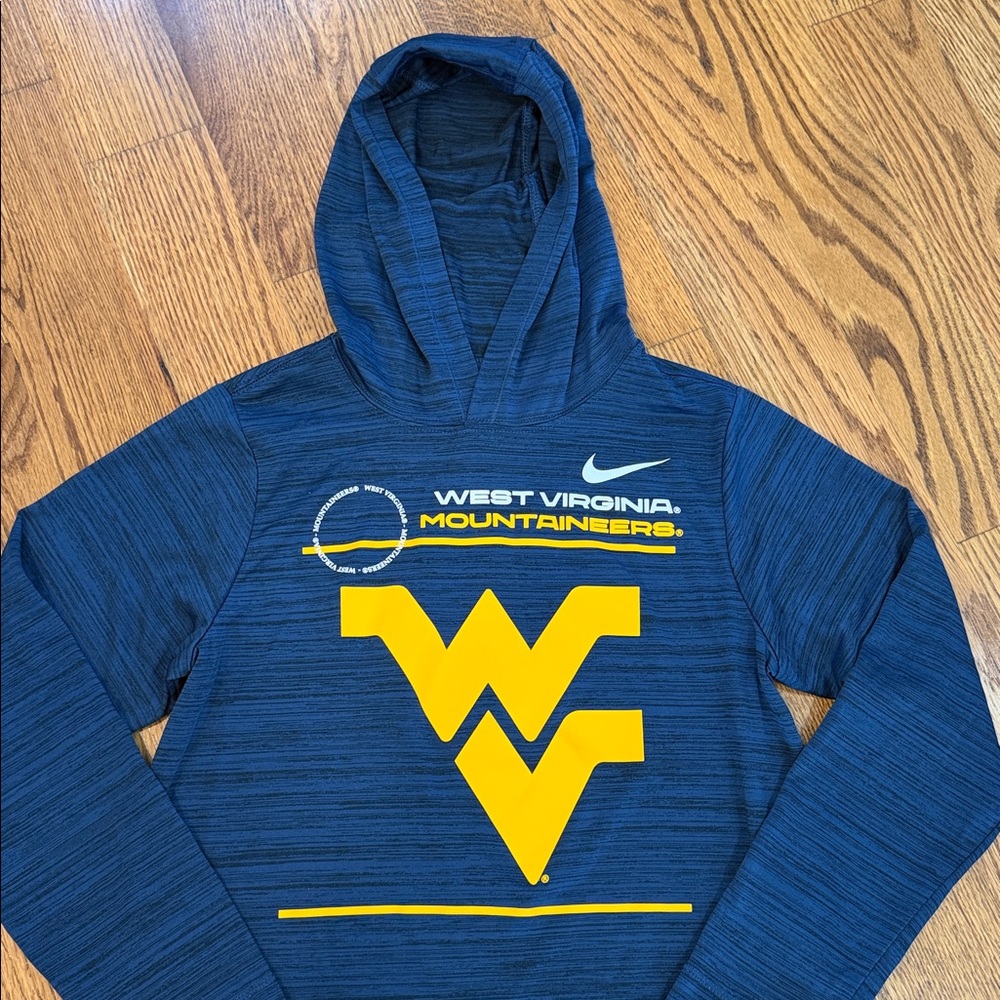 West Virginia Mountaineers Nike Dri-Fit Hoodie/Shirt. Size Medium. WVU. - Picture 6 of 10